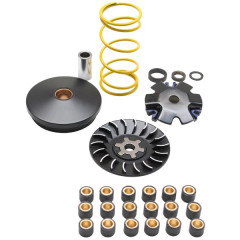 Variateur Replay avec ressort jaune + joue fixe + 3 jeux de galets 16x13 pour MBK 50 Booster, Stunt, Nitro, Ovettо / Yamaha 50 BWS, Aerox, Neos, Slider