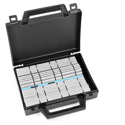 Masse d'équilibrage de roues Moto adaptable adhésives barette 3 x 5g + 3 x 10g épaisseur 3.8mm (boîte de 25 barrettes)