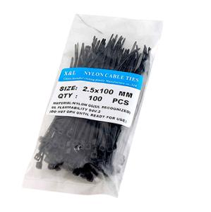 Colliers en Rilsan Adaptable Noir 98 x 2,5 mm Sachet de 100 pièces