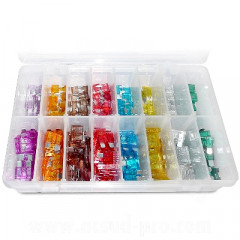 Coffret d'assortiment adaptable de 240 fusibles plats / micro fusibles