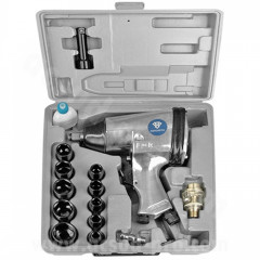 Clé à choc adaptable 1/2 + 10 douilles (de 9 à 27mm)