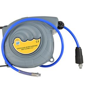 Enrouleur air pneumatique adaptable 9m ABS renforcé (diamètre intérieur 8 / pression max 12 bar / raccord 1/4''G mâle)