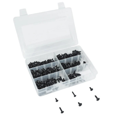 Vis de carrosserie adaptable Assortiment 420 pièces acier noir diamètre 6 à 10 mm
