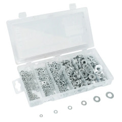 Rondelles plates adaptable assortiment acier 6 tailles de 3 à 10 mm boîte de 900 pièces