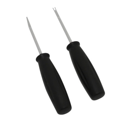 Démonte fil dans connecteur adaptable permet de sortir les cosses du connecteur en poussant le clip et facilite le remontage avec tournevis fourche