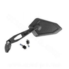 Rétroviseur adaptable plastique noir réversible M8 / M10 homologué