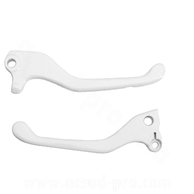 Leviers blancs adaptable (OEM : 4SB-H3922-00 + 4SB-H3912-00) pour scooter 50 MBK Next 1999, Rocket 1999