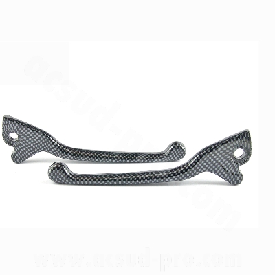 Paire de leviers adaptable imitation carbone double disque pour scooter 50 MBK Runner