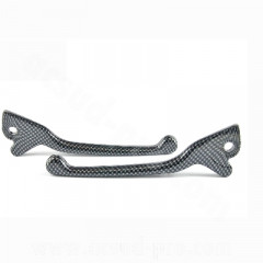 Paire de leviers adaptable imitation carbone double disque pour scooter 50 MBK Runner