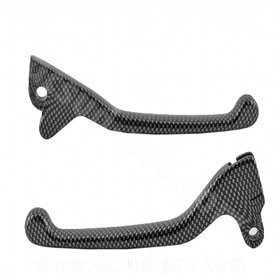 Leviers de frein adaptable imitation carbone (simple disque) pour scooter Gilera Runner