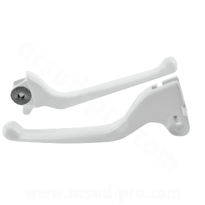 Leviers de scooter adaptable blanc (OEM : 5RW-H3922-00 + 5JH-H3912-00) pour MBK Mach G / Yamaha Jog