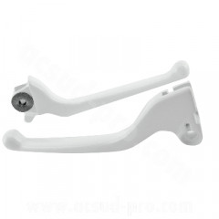 Leviers de scooter adaptable blanc (OEM : 5RW-H3922-00 + 5JH-H3912-00) pour MBK Mach G / Yamaha Jog