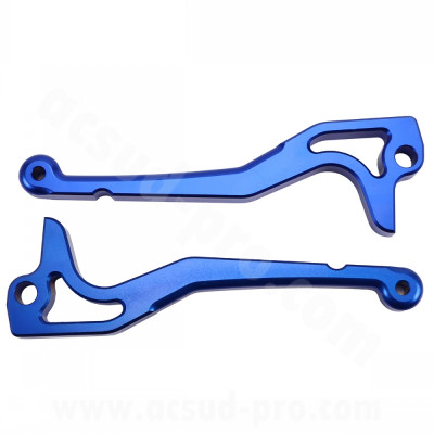 Leviers de frein TNT aluminium CNC bleu anodisé pour scooter 50 MBK Nitro / Yamaha Aerox / CPI GTR