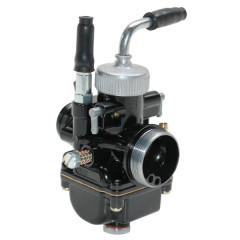 Carburateur adaptable 21mm type PHBG noir avec dépression + graissage (cuve alu, montage souple)