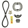 Kit révision origine complet TNT (courroie / plaquette / galets / bougie) pour moteur GY6 50cc Roma 4T