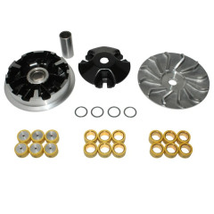 Variateur adaptable high performance avec joue fixe + 3 jeux de rouleaux 8-8,5-9g pour maxi scooter 125cc Yamaha XMAX, Majesty, X-City / MBK Skycruiser, Skiliner, Cityliner