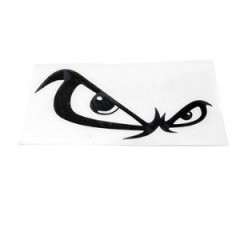 Autocollant adaptable regard méchant noir 6x10cm