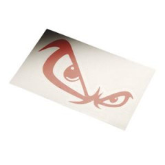 Autocollant adaptable cruel regard méchant rouge 6x10cm