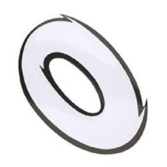 Autocollant adaptable numéro 0 blanc 13 cm