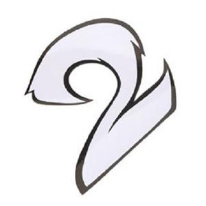 Autocollant adaptable numéro 2 blanc L13