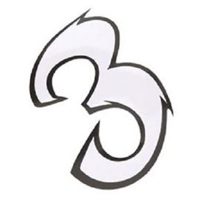 Autocollant adaptable numéro 3 blanc L13