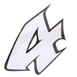 Autocollant adaptable numéro 4 blanc - L13