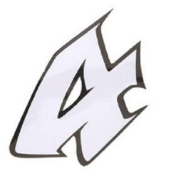 Autocollant adaptable numéro 4 blanc - L13