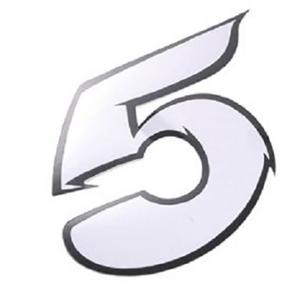 Autocollant adaptable numéro 5 blanc L13