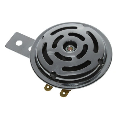 Avertisseur klaxon adaptable 6 volts acier chrome 100dB diamètre 70mm pour cyclomoteur