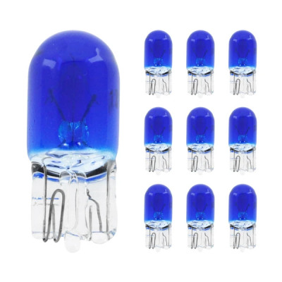 Ampoule compteur adaptable 12V 3W W3W culot W2,1x9,5d bleu boite de 10
