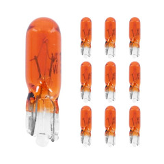 Ampoules compteur et clignotant adaptable 12V 2W norme W2W culot W2x4,6d orange pour scooter Peugeot (boîte de 10)