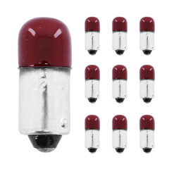 Ampoule Lampe Standard adaptable 12V 4W Culot BA9s Norme T4W Témoin Rouge (Boite de 10)