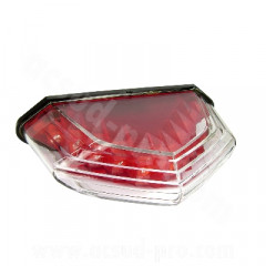Feu arrière adaptable LED transparent / fond rouge DERBI SENDA 50 à boîte