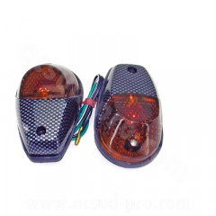 Clignotants à visser adaptable carbone / fumés (la paire)