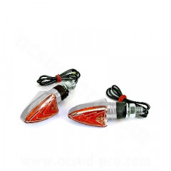 Clignotants adaptable anodisé chrome (la paire)