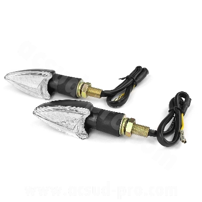 Clignotants adaptable homologués à LEDs noirs (la paire)