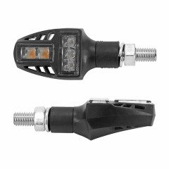 Clignotants arrière adaptable 5 LEDs transparent-noir avec fonction feu de position et feu stop (homologué CE)