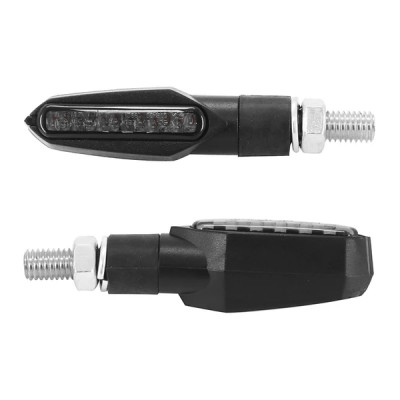 Clignotants universels adaptable fumé-noir 12 LEDs avec témoins 3 LEDs (homologués CE)