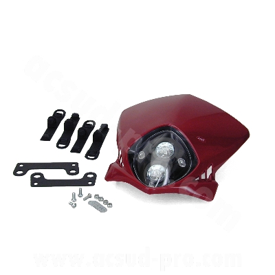 Tête de fourche adaptable bi halogène rouge YM3241 pour enduro