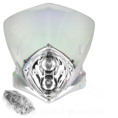 Tête de fourche adaptable 2x20W transparent iridium