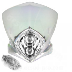 Tête de fourche adaptable 2x20W transparent iridium