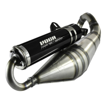 Pot d'échappement Voca Racing silencieux noir pour 50cc MBK Nitro, Ovetto-Yamaha Aerox, Neos-Malaguti F12, Aprilia SR