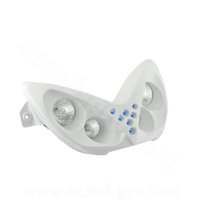 Double optique adaptable 4 lampes halogène + LEDs bleu pour MBK Nitro / Yamaha Aerox