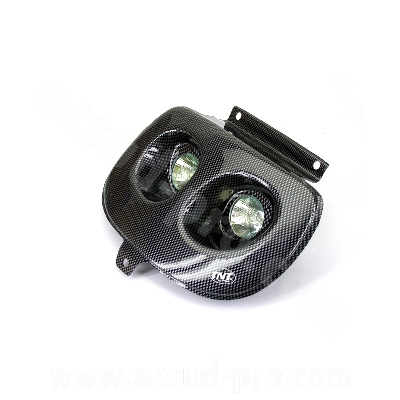 Double optique adaptable halogène imitation carbone MBK 50 BOOSTER 1999-2003 / YAMAHA 50 BWS 1999-2003