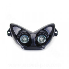 Double optique adaptable noir halogène Futura pour scooter MBK Nitro / Yamaha Aerox