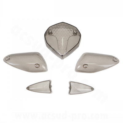 Cabochons clignotants adaptable teintés pour MBK Nitro / Yamaha Aerox 2013-2017 (Blister de 5)