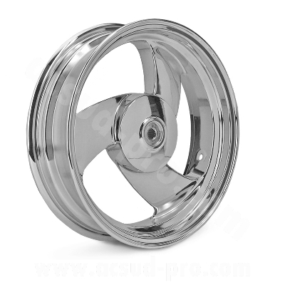 Jante arrière adaptable alu 13 pouces chromée pour scooter MBK Booster