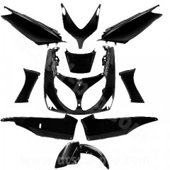 Kit carrosserie adaptable noir brillant 10 pièces pour scooter 500cc Yamaha TMAX 2001-2007