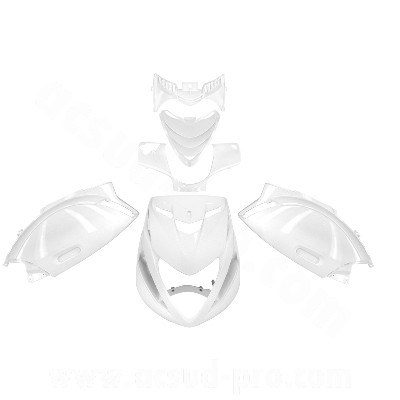 Kit carrosserie adaptable blanc 6 pièces pour scooter Piaggio Zip 50 2T LC / 4T