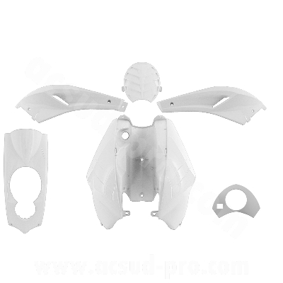 Kit carrosserie adaptable 5 pièces blanc pour scooter Peugeot Ludix (sauf Blaster)